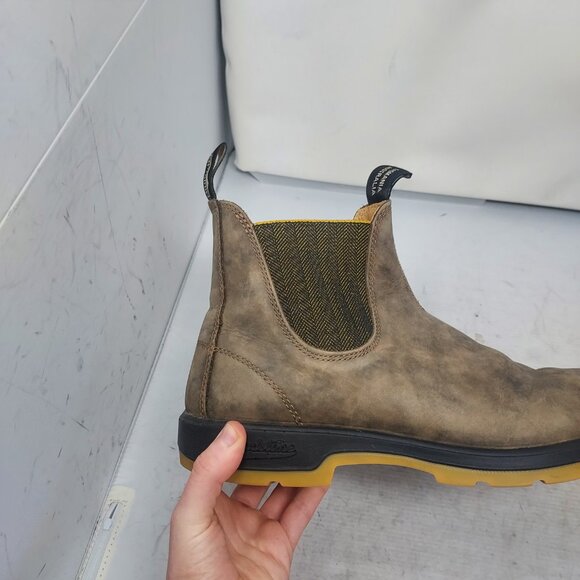 Blundstone MENS Chelsea Rustic Brown Yellow Boot main image 4